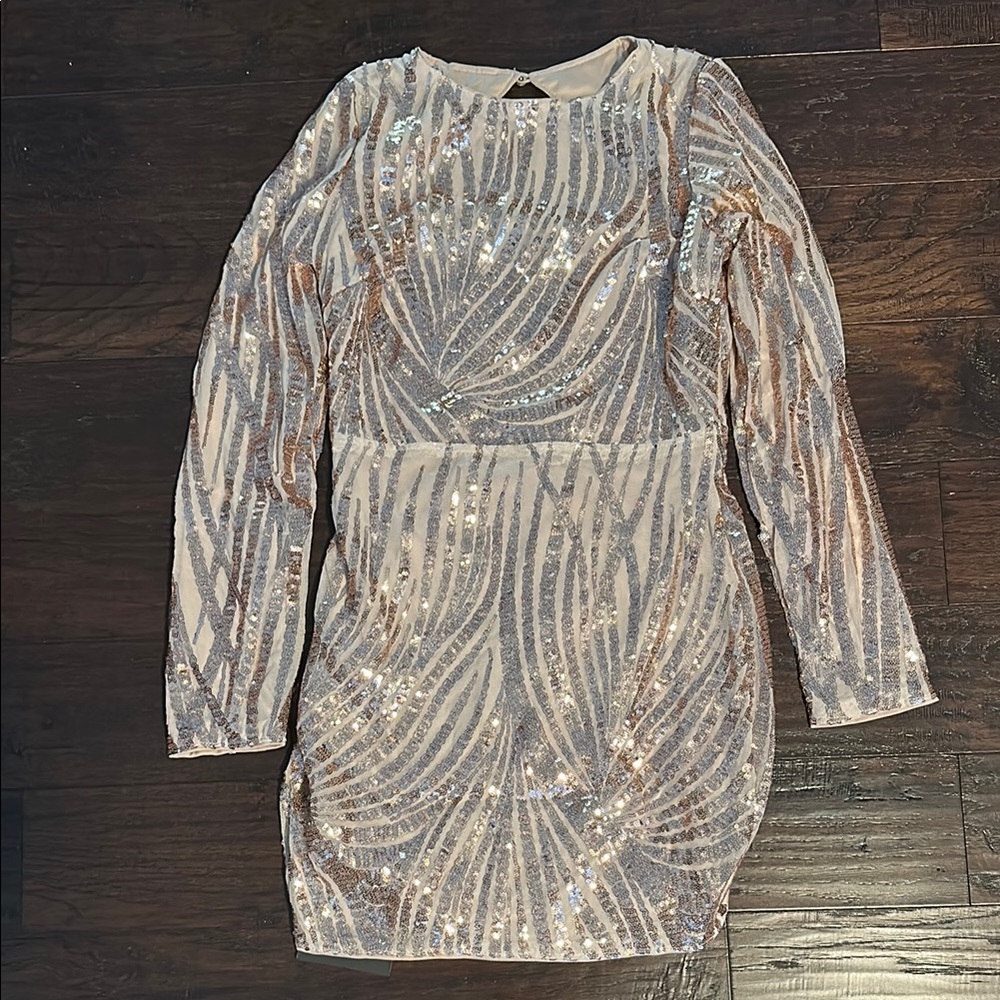Sequin Long Sleeve Kids Dress